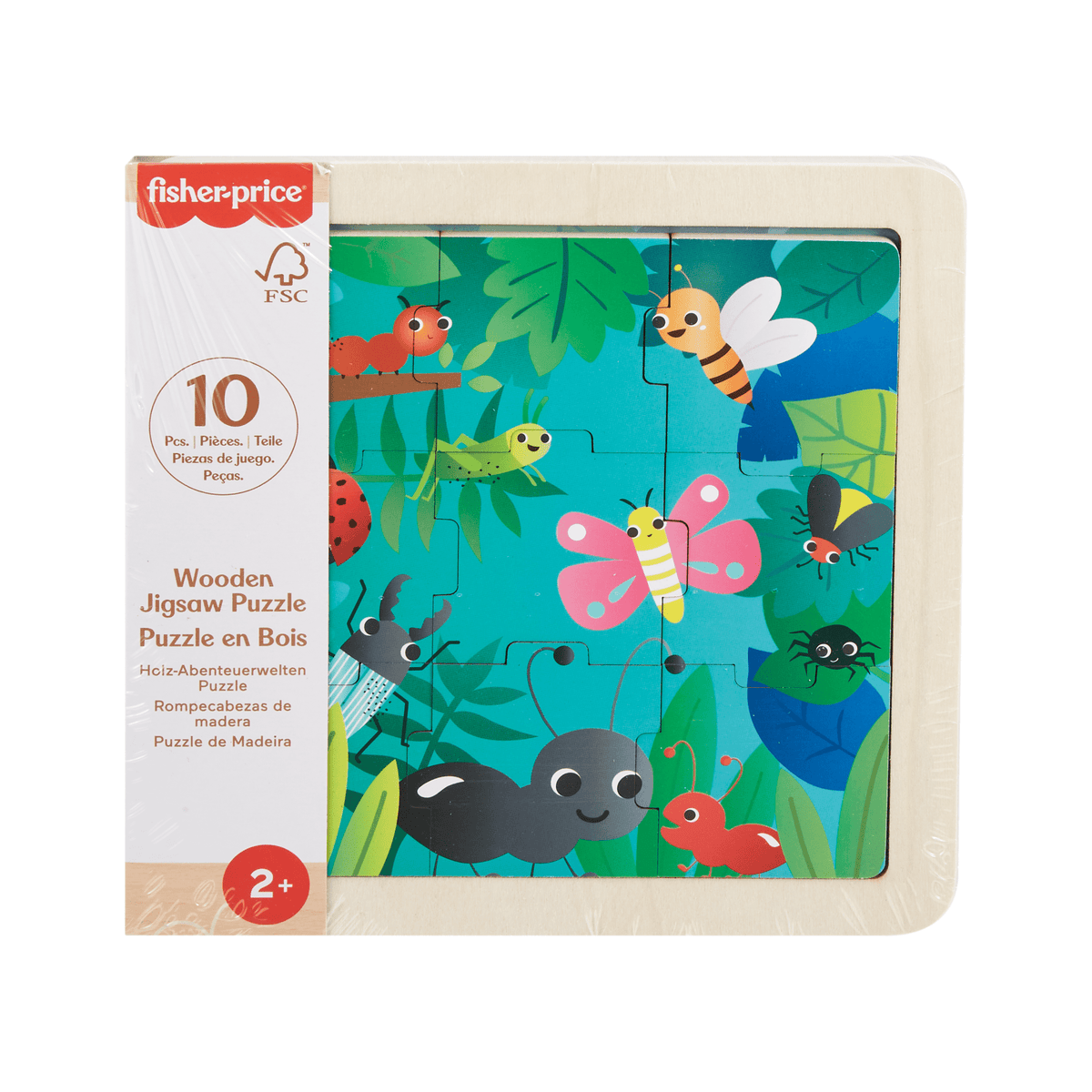 Fisher-Price Juguete para Bebés Rompecabezas Amigos de la Jungla de Madera