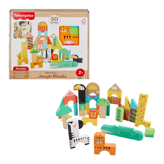 Fisher-Price Juguete para Bebés Bloques de la Jungla de Madera
