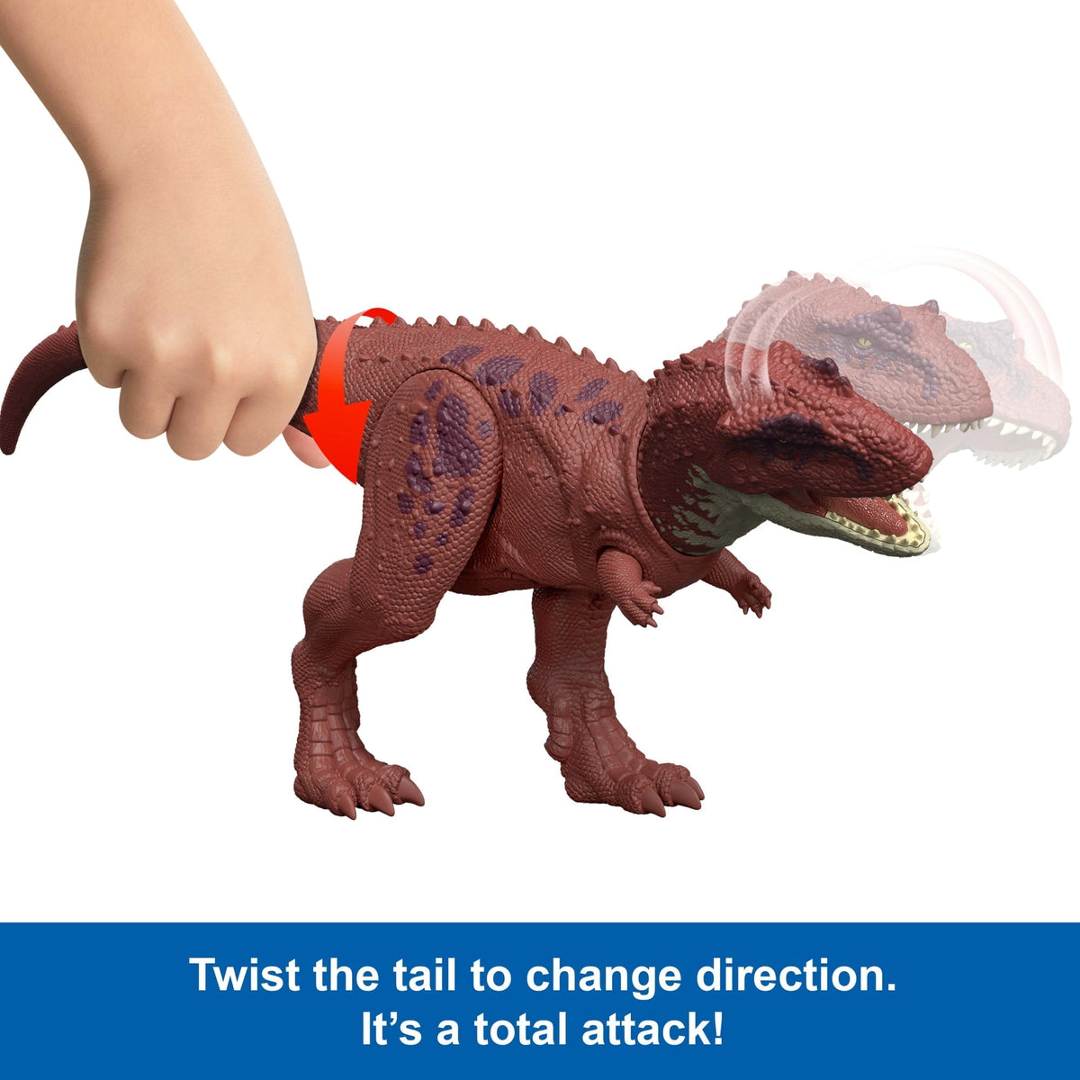 Jurassic World Rebirth Wild Roar Aucasaurus Dinosaur Toy, Tail Controlled Attack Chomp & Sound