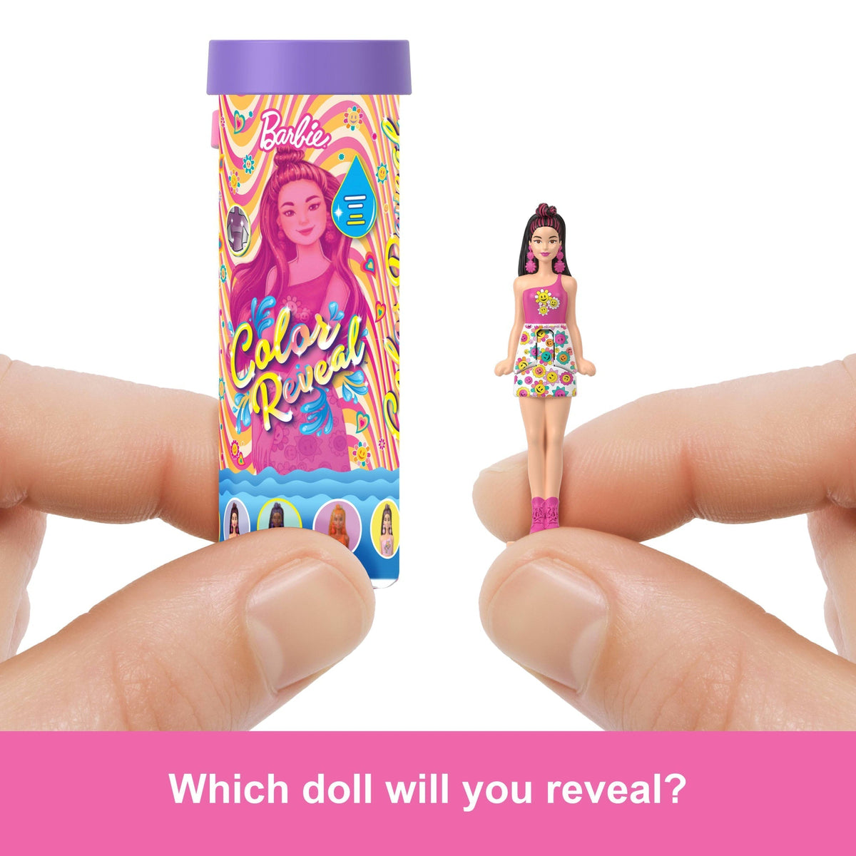 Barbie Mini Barbie Land 5-Pack Pop Reveal Dolls, 1.5-inch Mini Doll With Surprise Reveal & Sensory Play Piece