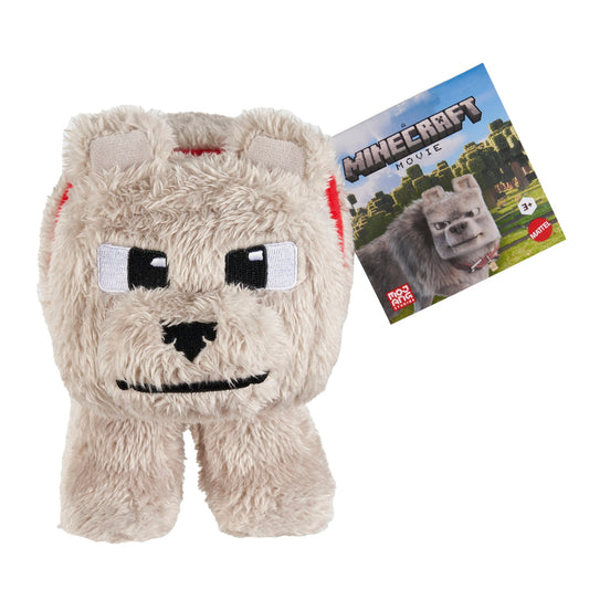 Minecraft Dennis The Wolf Plush Toy, 8-Inch Collectible Soft Doll Inspired By A Minecraft Movie