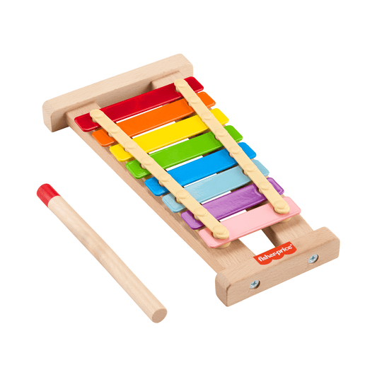 Fisher-Price Wooden Xylophone, Musical instrument Toy For Toddlers, 2 Wood Pieces