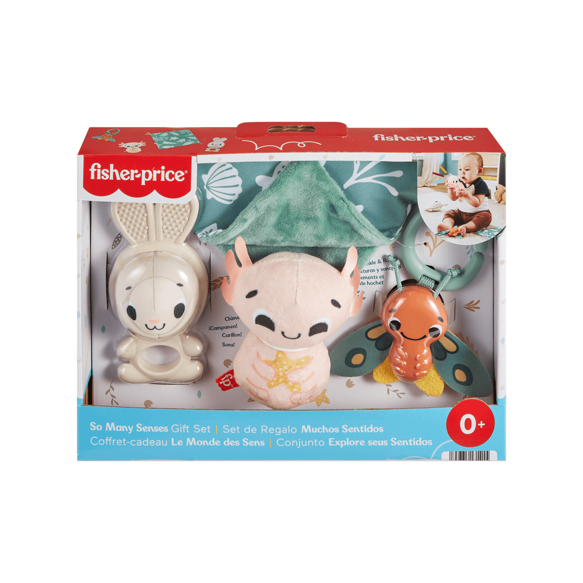 Fisher Price So Many Senses Gift Set, 4 Baby Sensory Toys With Fine Motor Activities