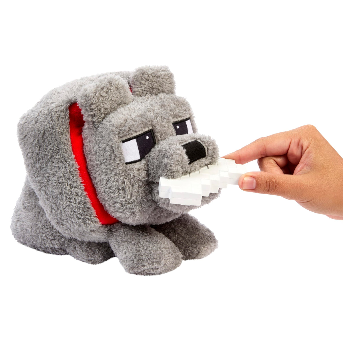 Minecraft Food Mode Dennis Plush Interactive Toy With Sounds & Bone Accessory, Inspired By The Movie