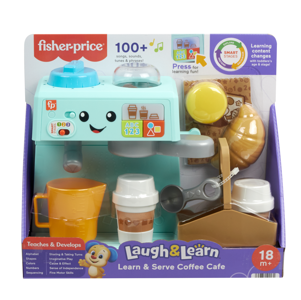 Fisher-Price Aprender e Brincar Brinquedo para Bebês Minha Primeira Máquina de Café