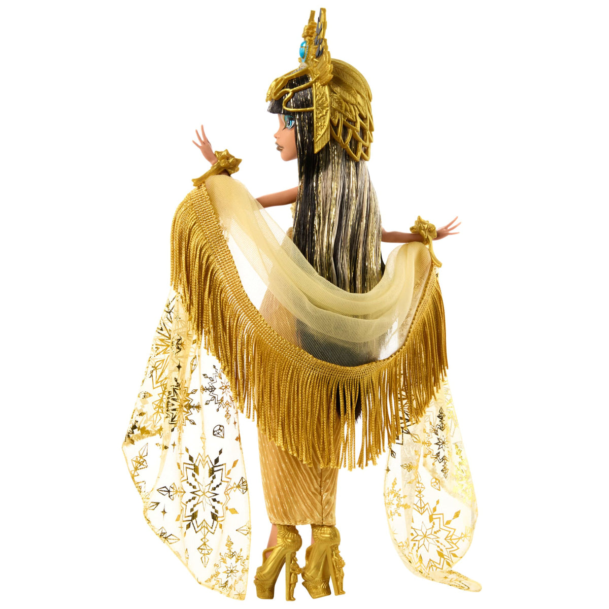 Monster High Howliday Winter Edition Cleo De Nile Collectible Doll in Golden Gown With Fringe Shawl