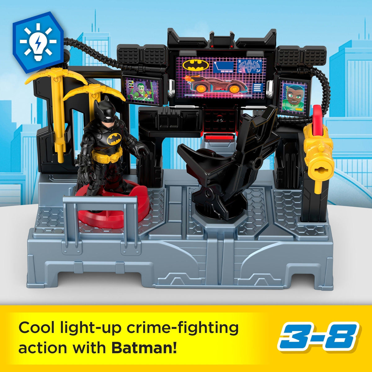 Imaginext DC Super Friends Bat Command Center Playset With Lights & Batman Figure