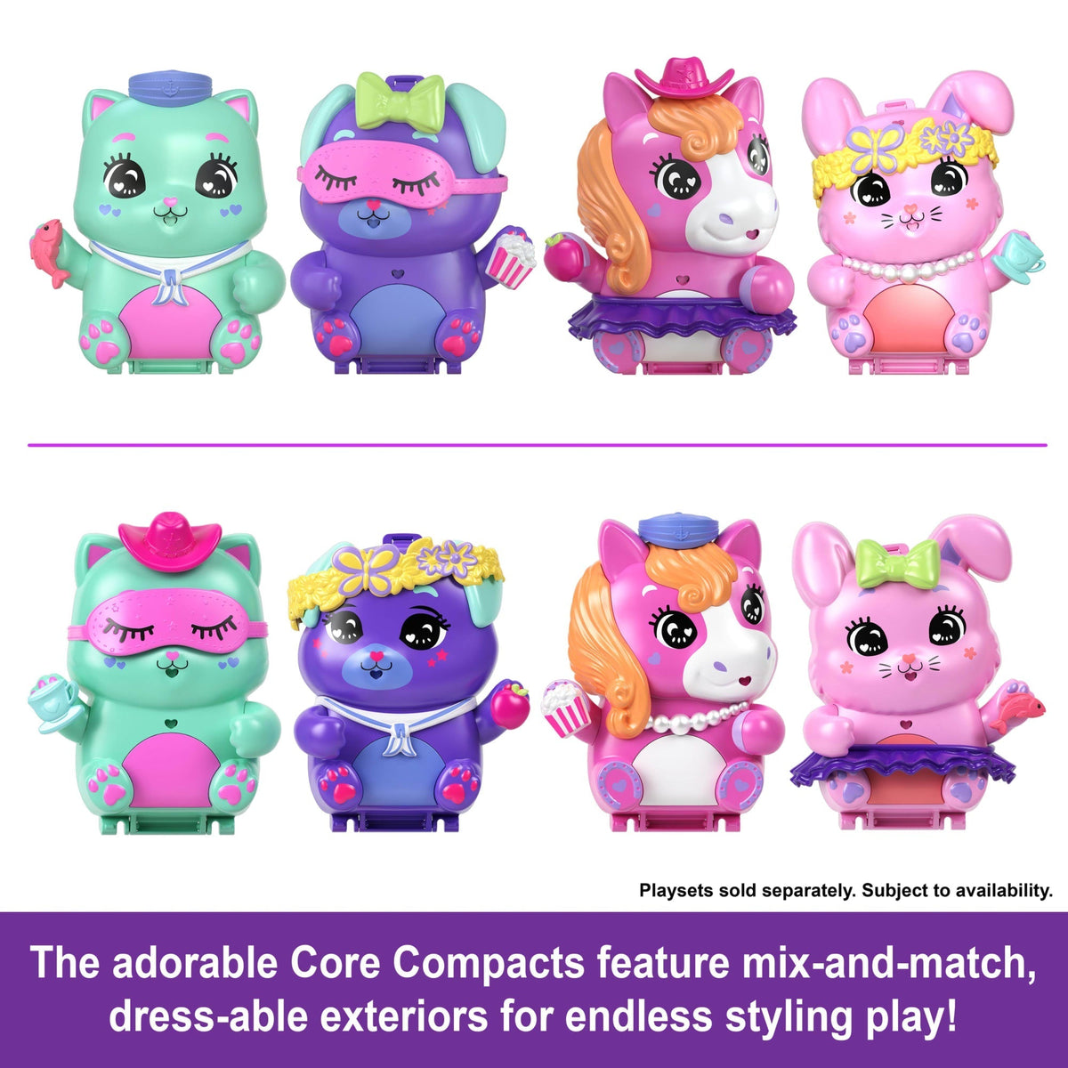 Polly Pocket Pony Rodeo Compact Playset With 1 Micro Doll And Pet Horses, Travel Toy With Food & Styling Accessories