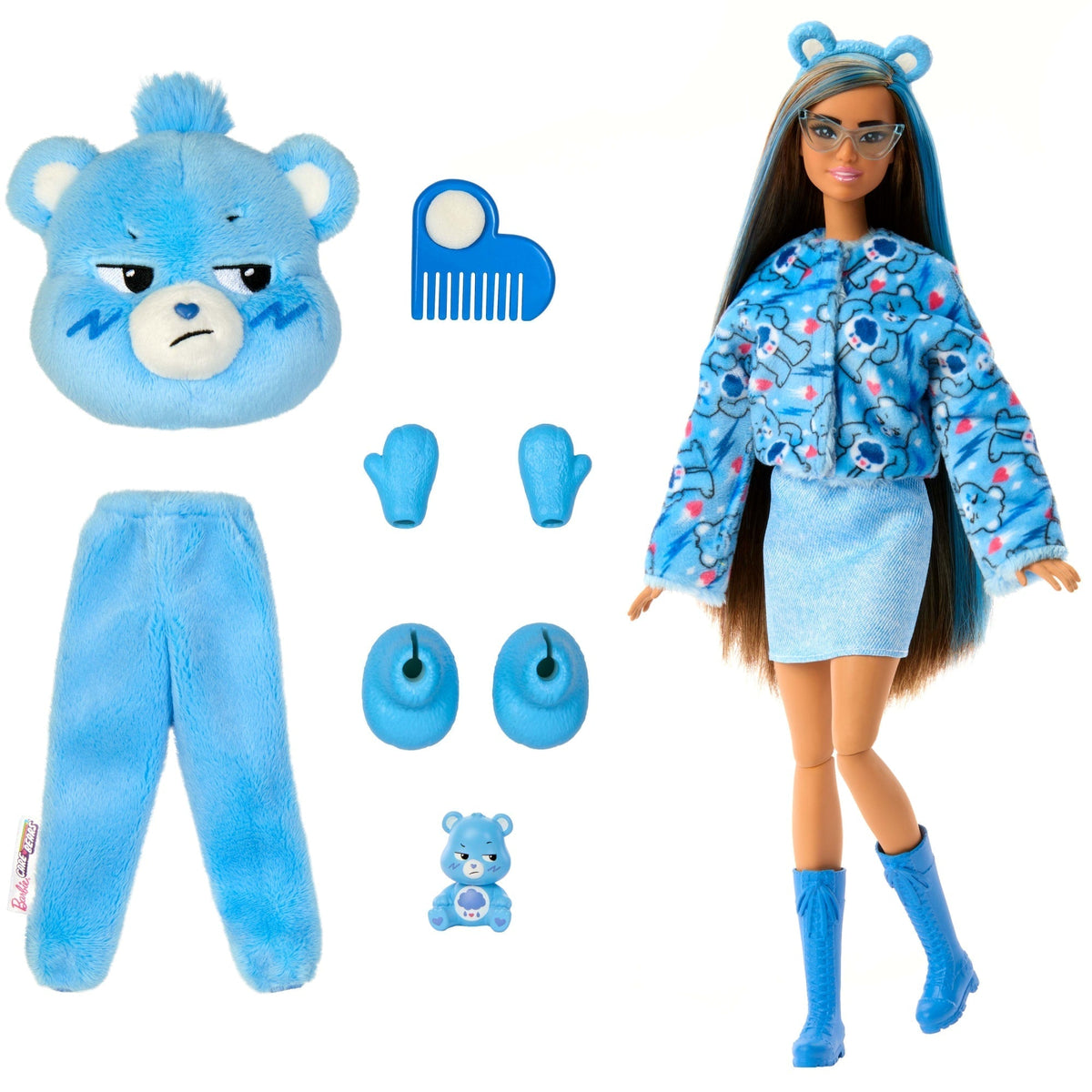 Barbie Cutie Reveal Care Bears Poupée et Acc. Costume Grognours