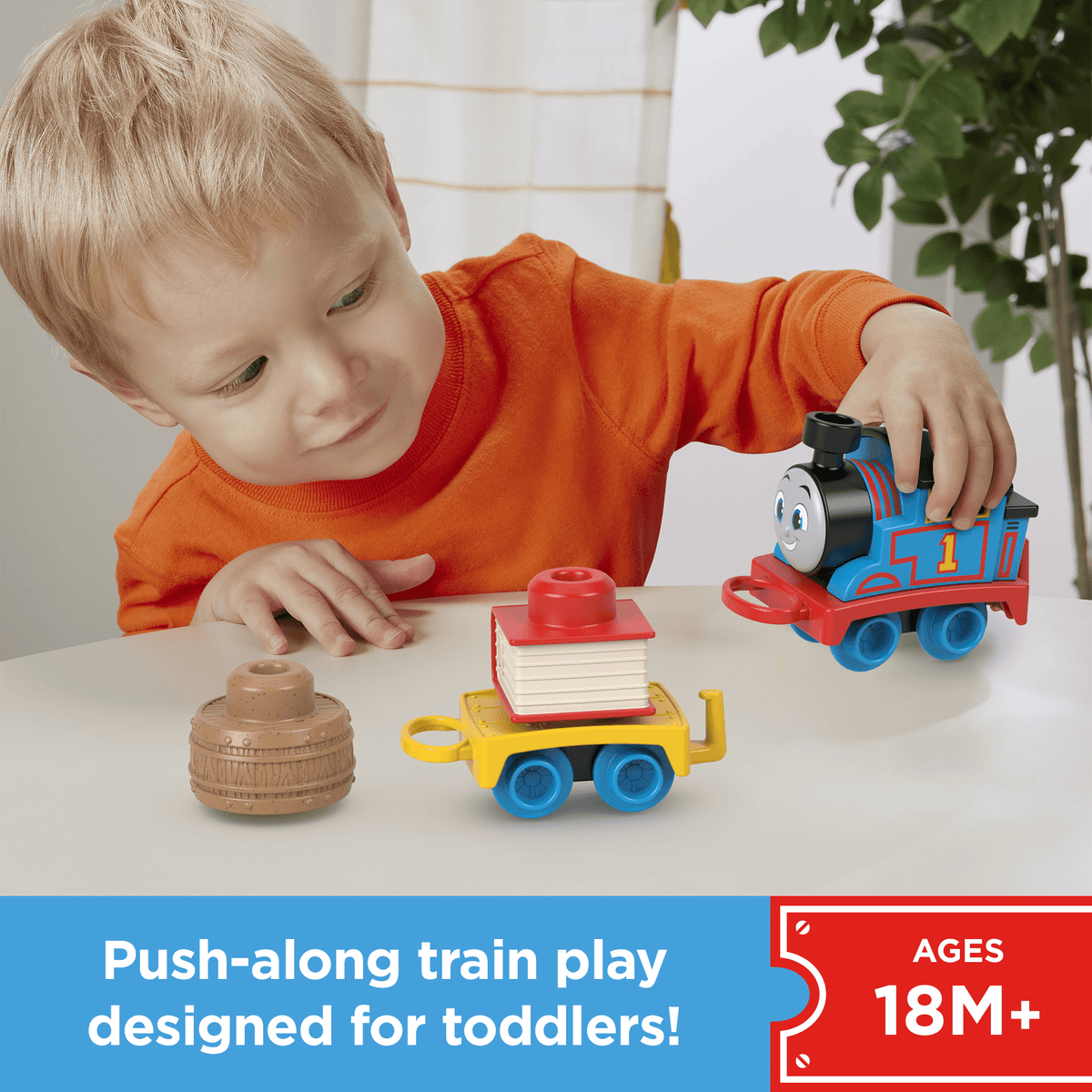 Thomas & Friends My First Thomas Push-Along Toy Train With Stacking Cargo For Toddlers
