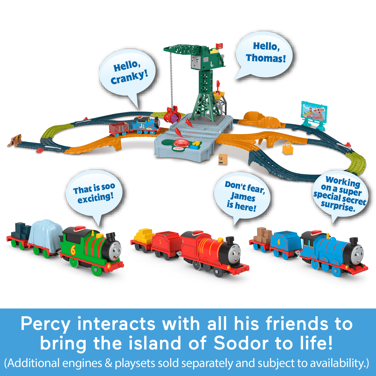 Thomas & Friends Talking Percy Toy Train, Motorized Engine With Phrases & Sounds