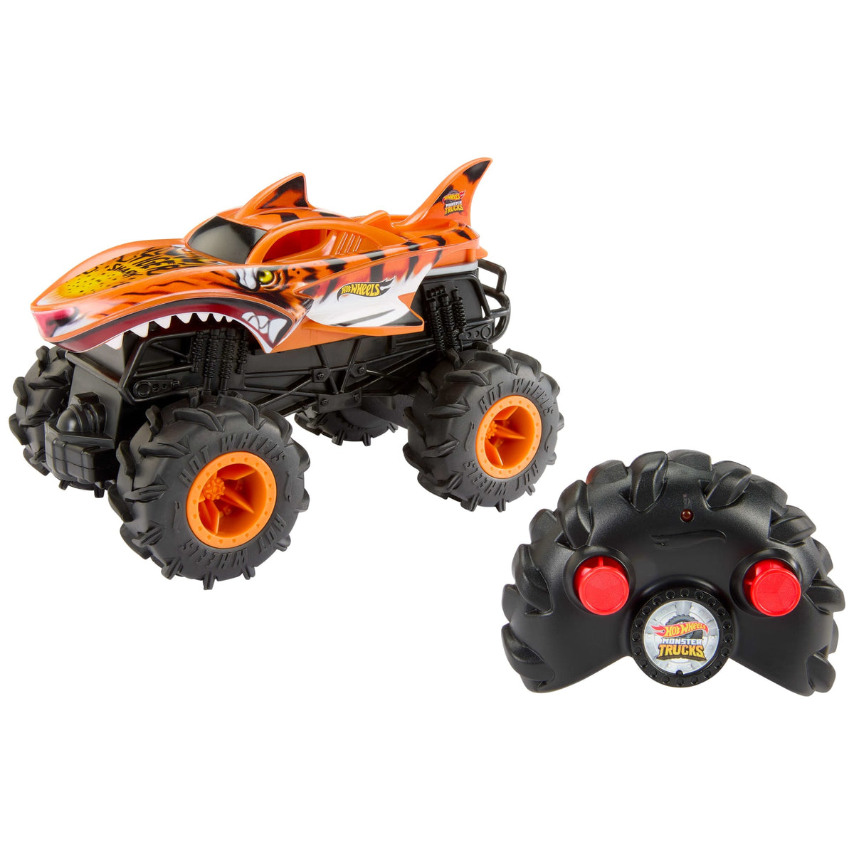 Hot Wheels Monster Trucks Téléguidé Hw Tiger Shark Rc, Échelle1:24