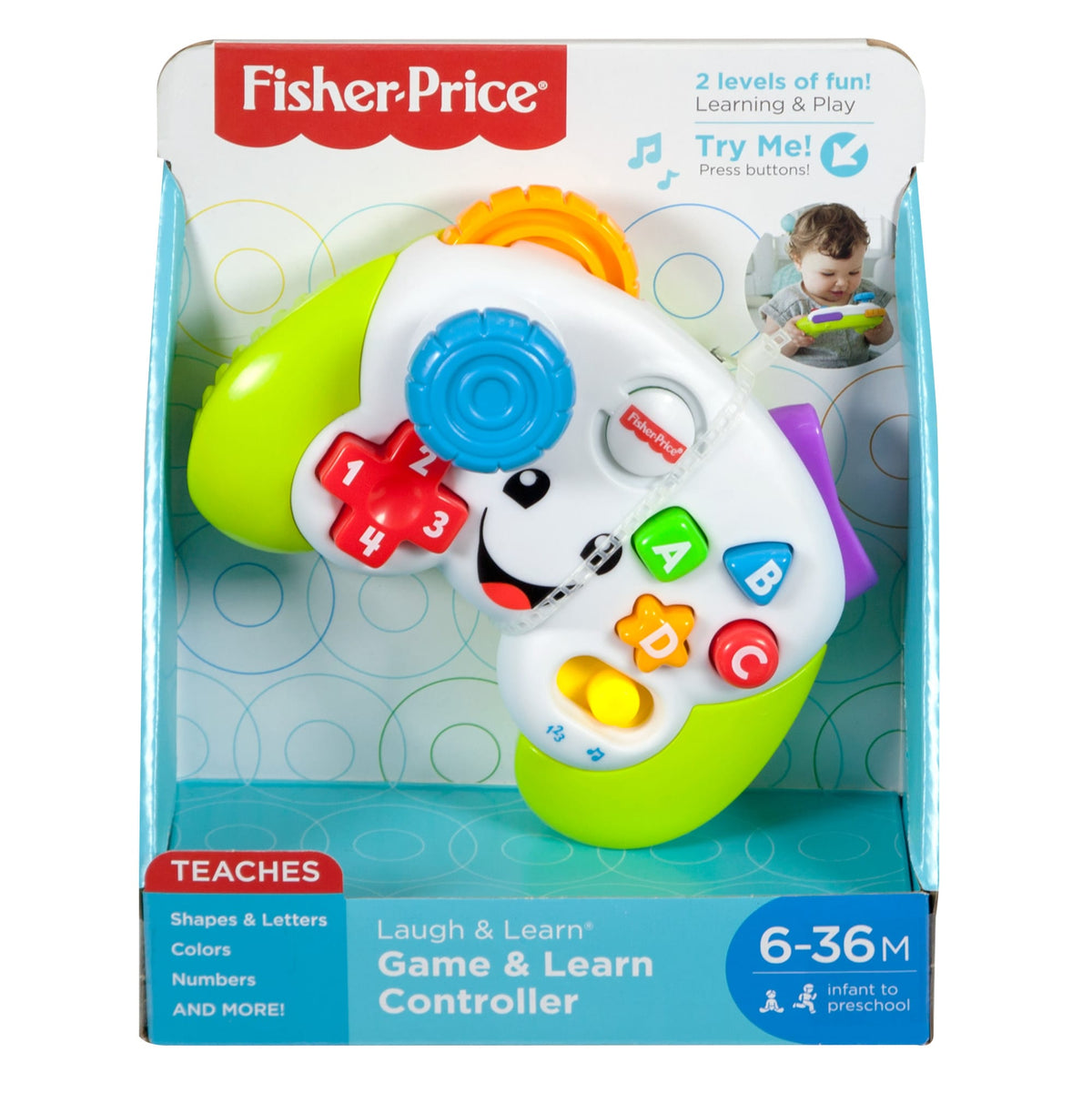 Fisher-Price Laugh & Learn Game & Learn Controller Musical Baby Toy With Lights, Multilanguage Version