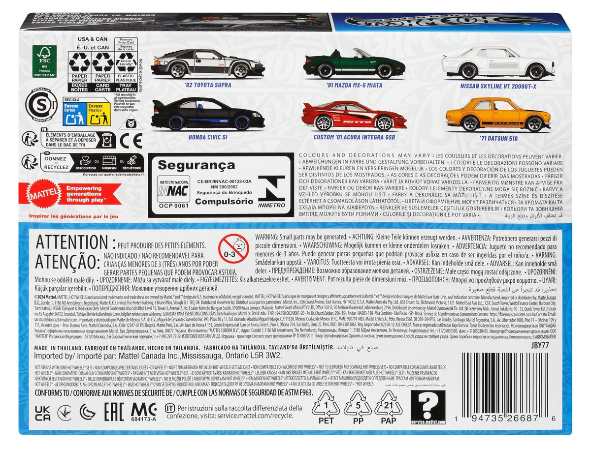 Hot Wheels Collector Veículo de Brinquedo Pacote Carros Japoneses