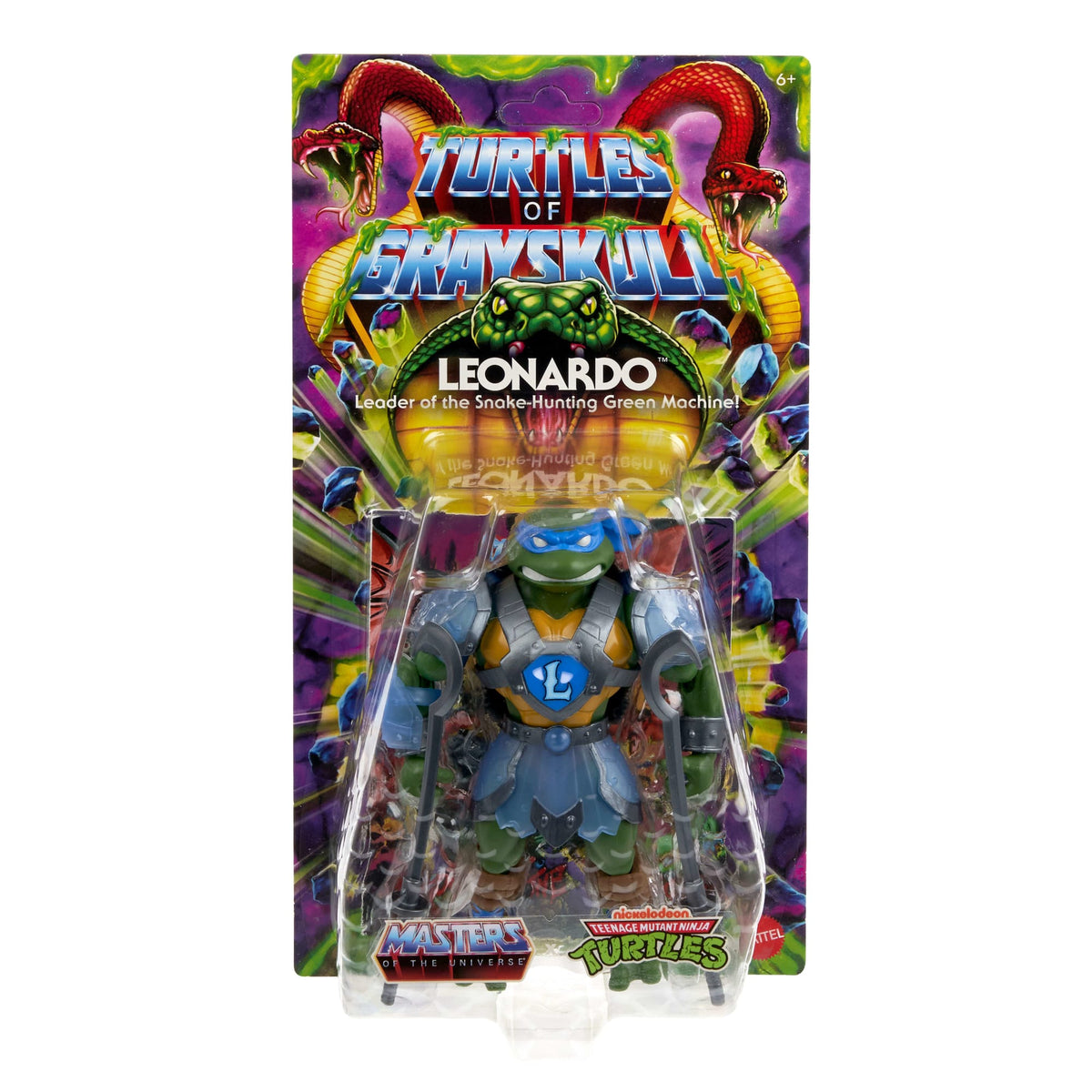 Masters of the Universe Turtles of Grayskull Figura de Acción Leonardo de 5.5 pulgadas