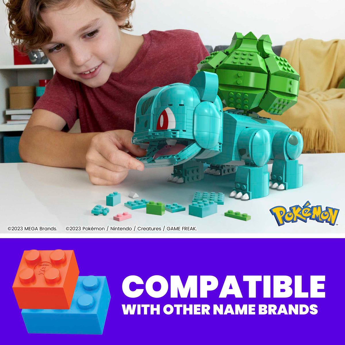 MEGA Pokémon Jumbo Bulbasaur Building Toy Kit, With 1 Action Figure (789 Pieces) For Kids