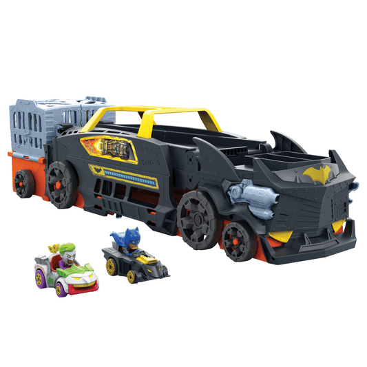 Hot Wheels Racerverse Batman's Escape Chase Track Set, Vehicle Transforms into 3-Lane Racetrack With 2 Die-Cast Toy Cars